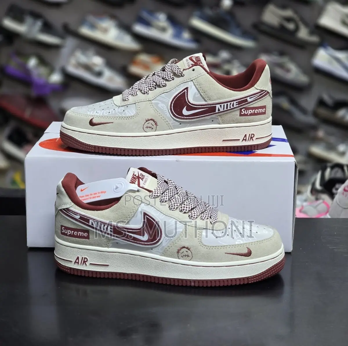 Nike Air Force 1 Low X Dior Maroon Beige