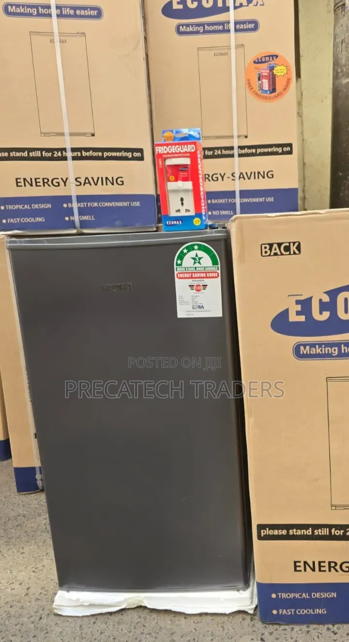 Ecomax 90L Compact Fridge – Dark Silver With Free Guard