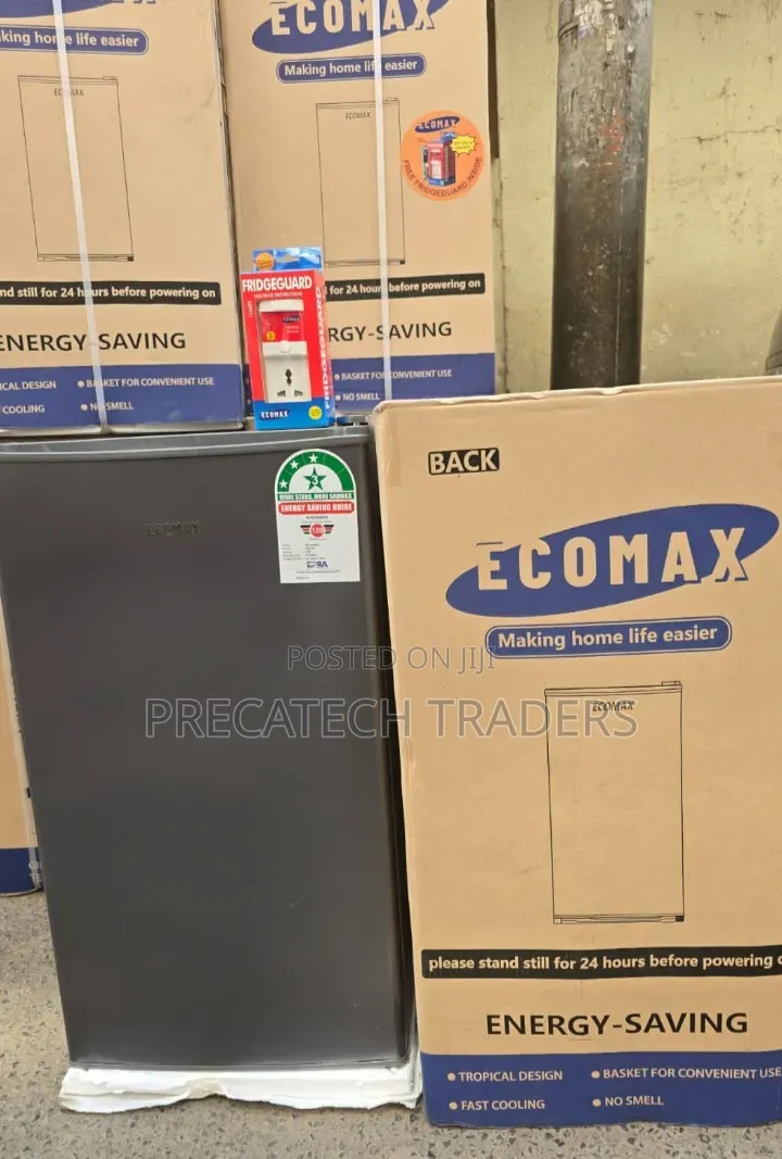 Ecomax 90L Compact Fridge – Dark Silver With Free Guard