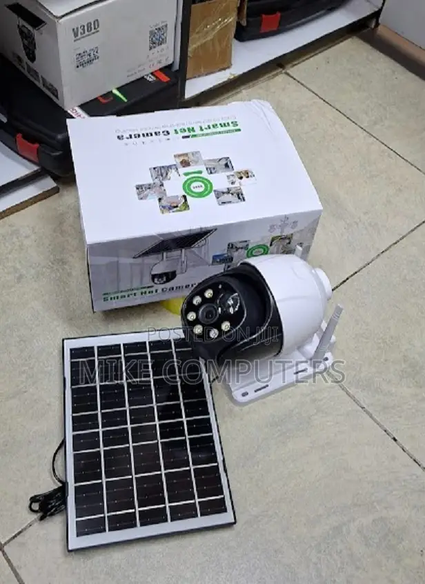 V380 4g Camera Monitor With Solar Panel Outdoor Security Solar