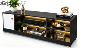 Imported Executive Quality TV Stand With Shelves and Cabinet 