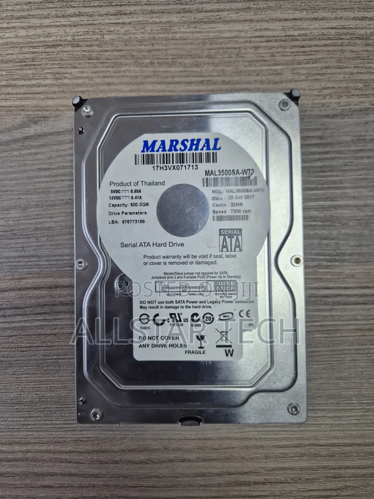 MARSHAL External Hard Drive 500 GB.