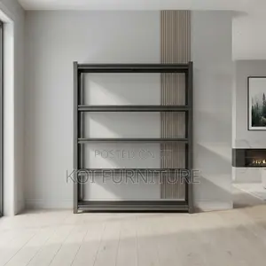Metallic Home Office Storage Rack With 5 Shelves