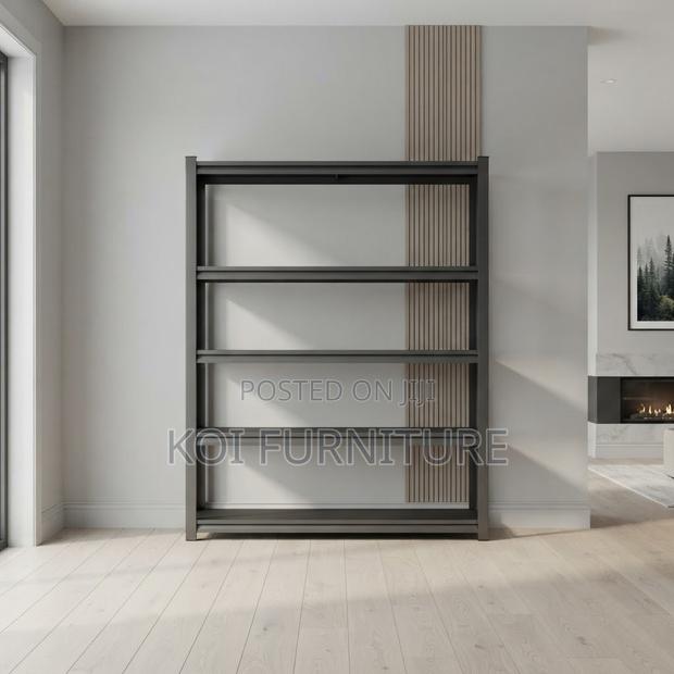 Metallic Home Office Storage Rack With 5 Shelves - thumbnail 2