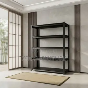 Metallic Home Office Storage Rack With 5 Shelves
