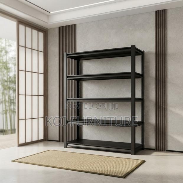 Metallic Home Office Storage Rack With 5 Shelves - thumbnail 3