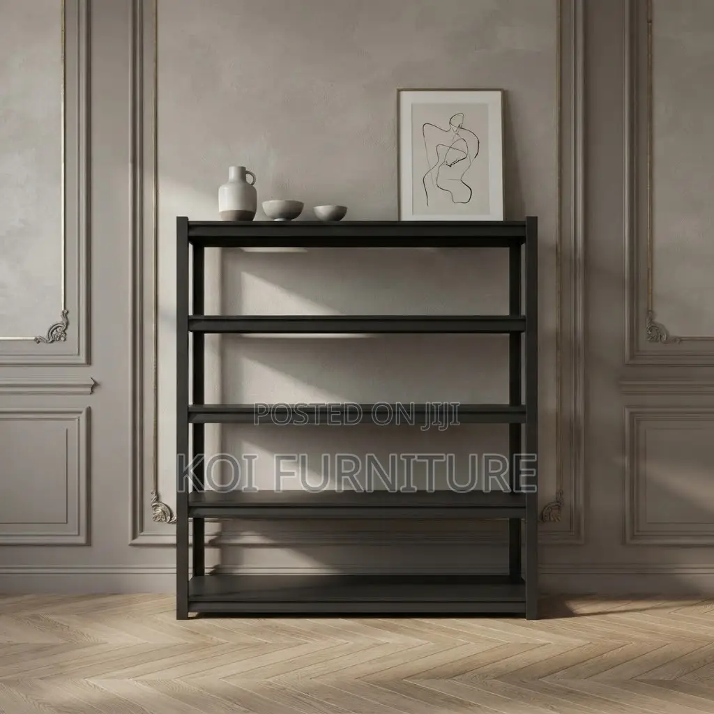 Metallic Home Office Storage Rack With 5 Shelves