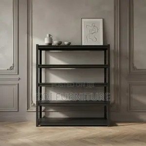 Metallic Home Office Storage Rack With 5 Shelves