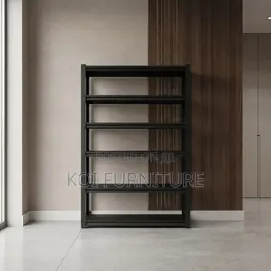 Metallic Home Office Storage Rack With 5 Shelves