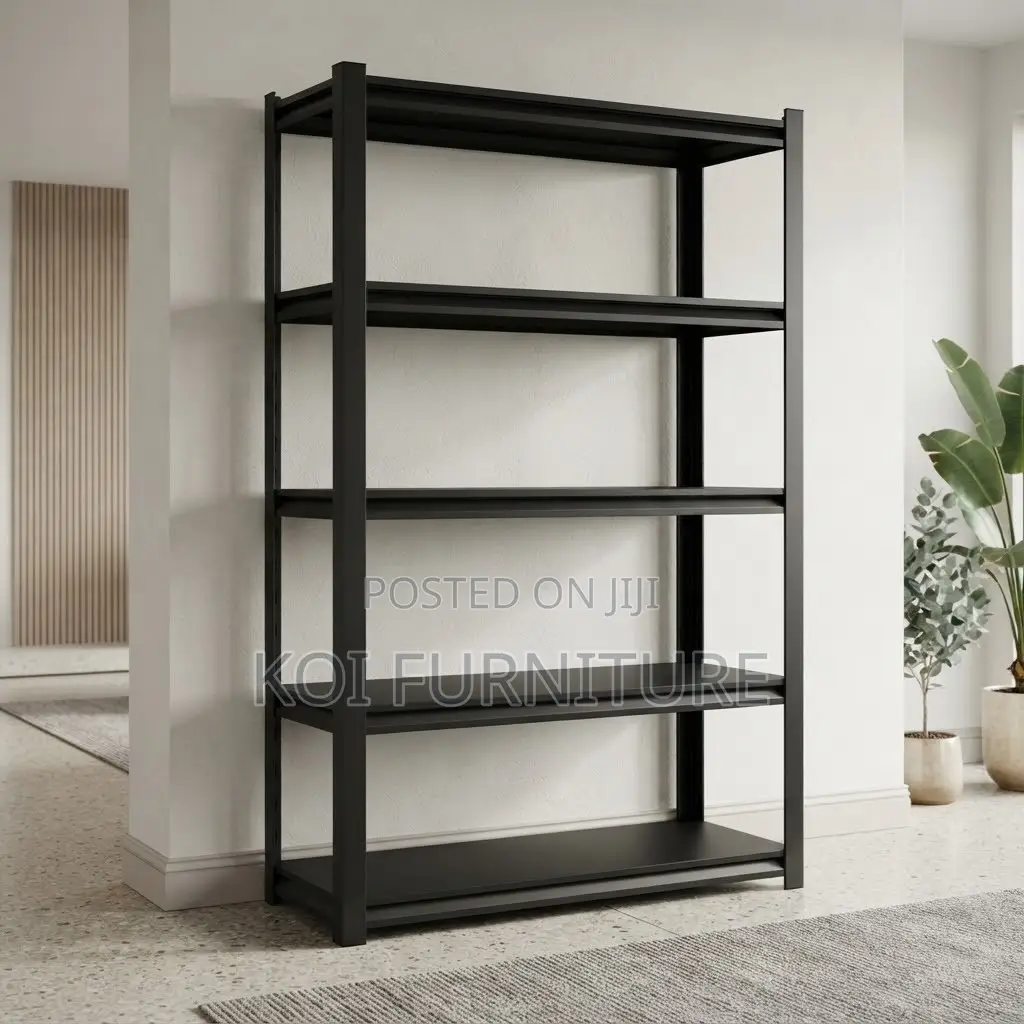 Metallic Home Office Storage Rack With 5 Shelves