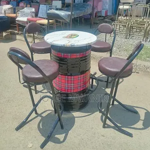 Set of High Bar Chairs and a Custom Table. .