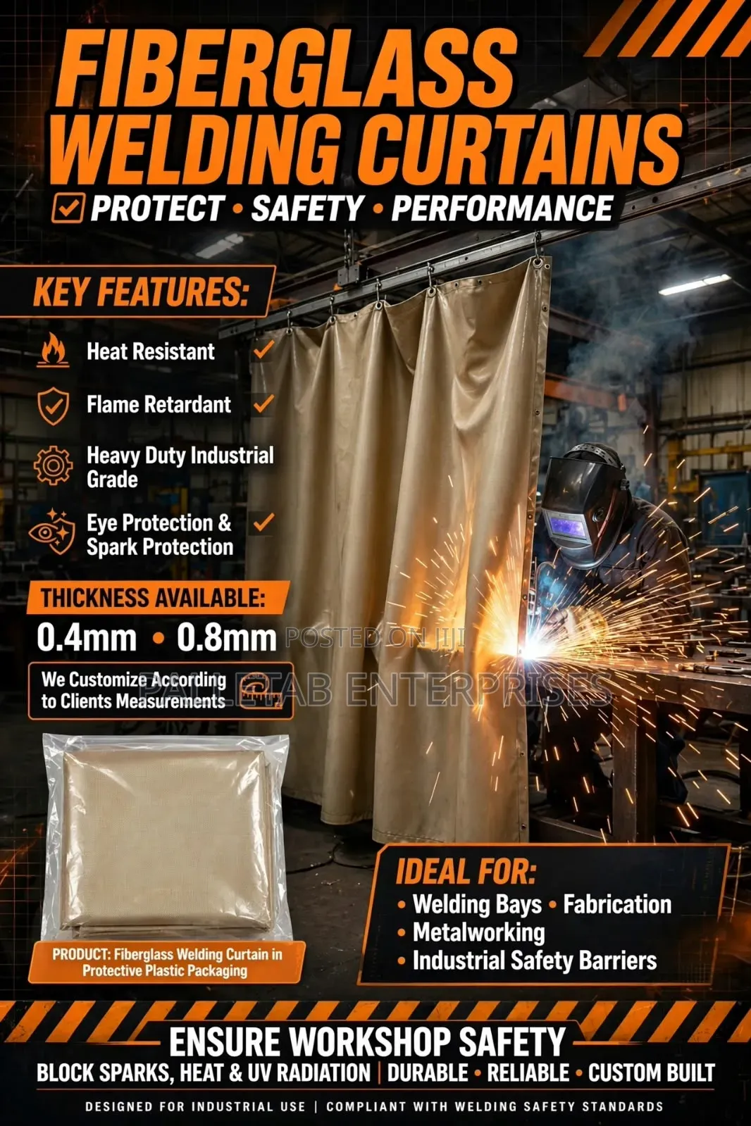 Fiberglass Welding Curtains