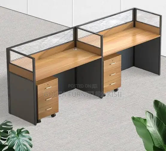 Straight 2 Seater Workstation With Storage