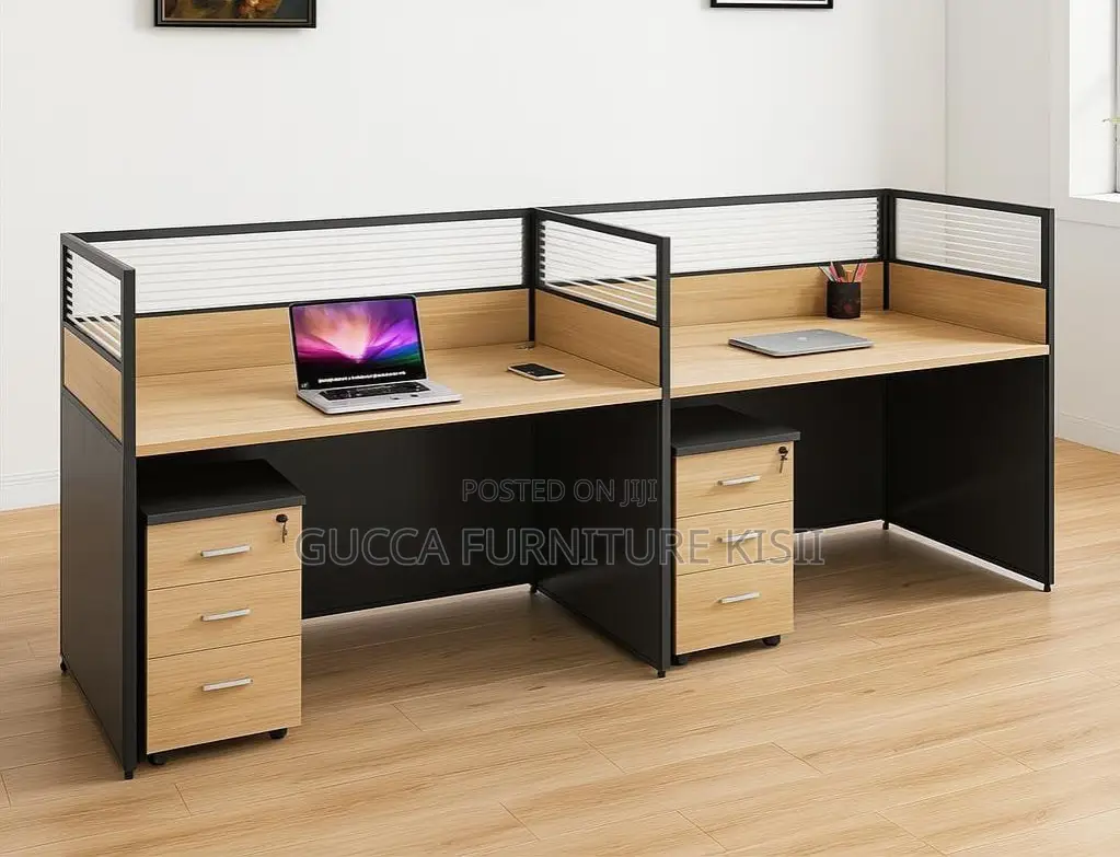 Straight 2 Seater Workstation With Storage