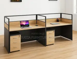 Straight 2 Seater Workstation With Storage