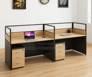 Straight 2 Seater Workstation With Storage