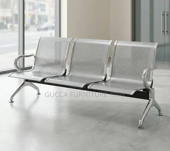 3 Way Unpadded Airport Waiting Bench