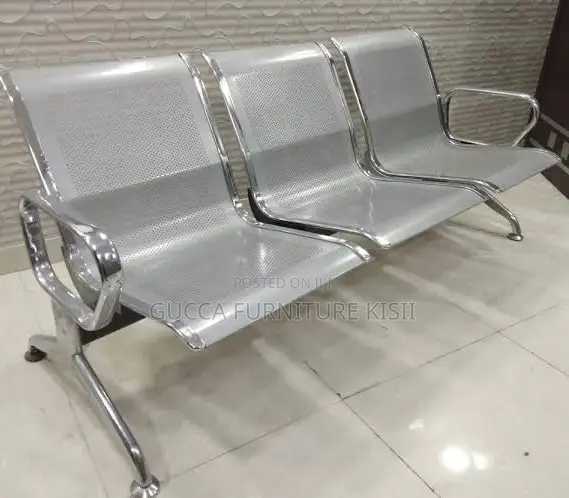 3 Way Unpadded Airport Waiting Bench