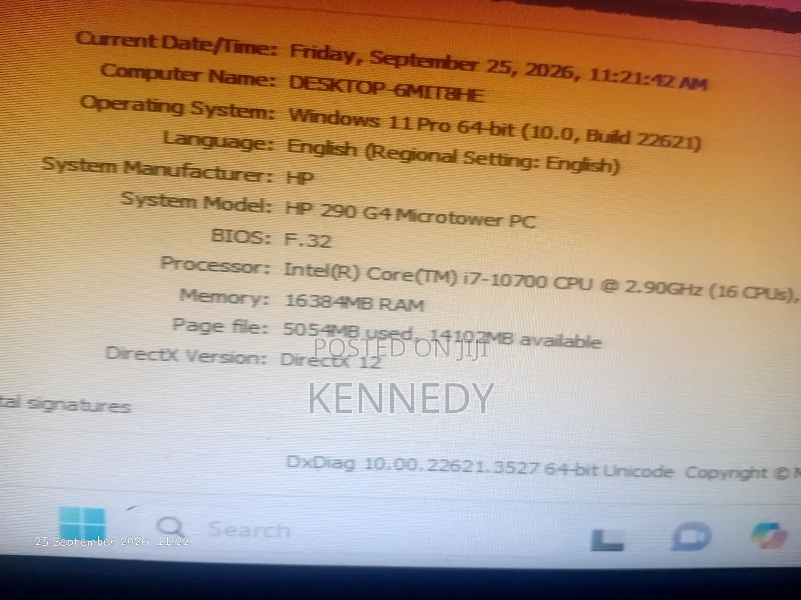 Desktop Computer HP 290 G4 16GB Intel Core i7 HDD 1T
