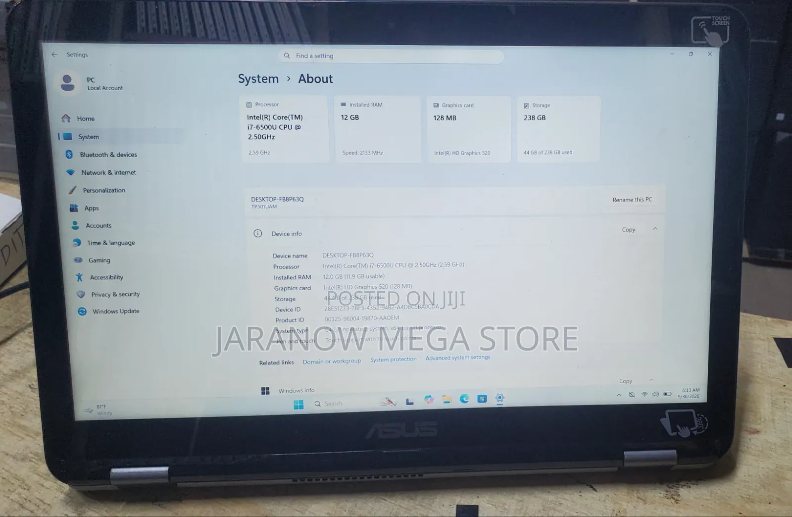 Laptop Asus Transformer Book Flip TP500LA 12GB Intel Core i7 SSD 256GB