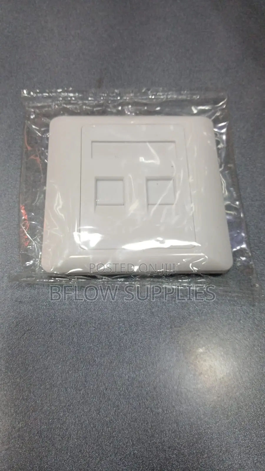 Dual Port Network Faceplate – 2 Port Wall Plate
