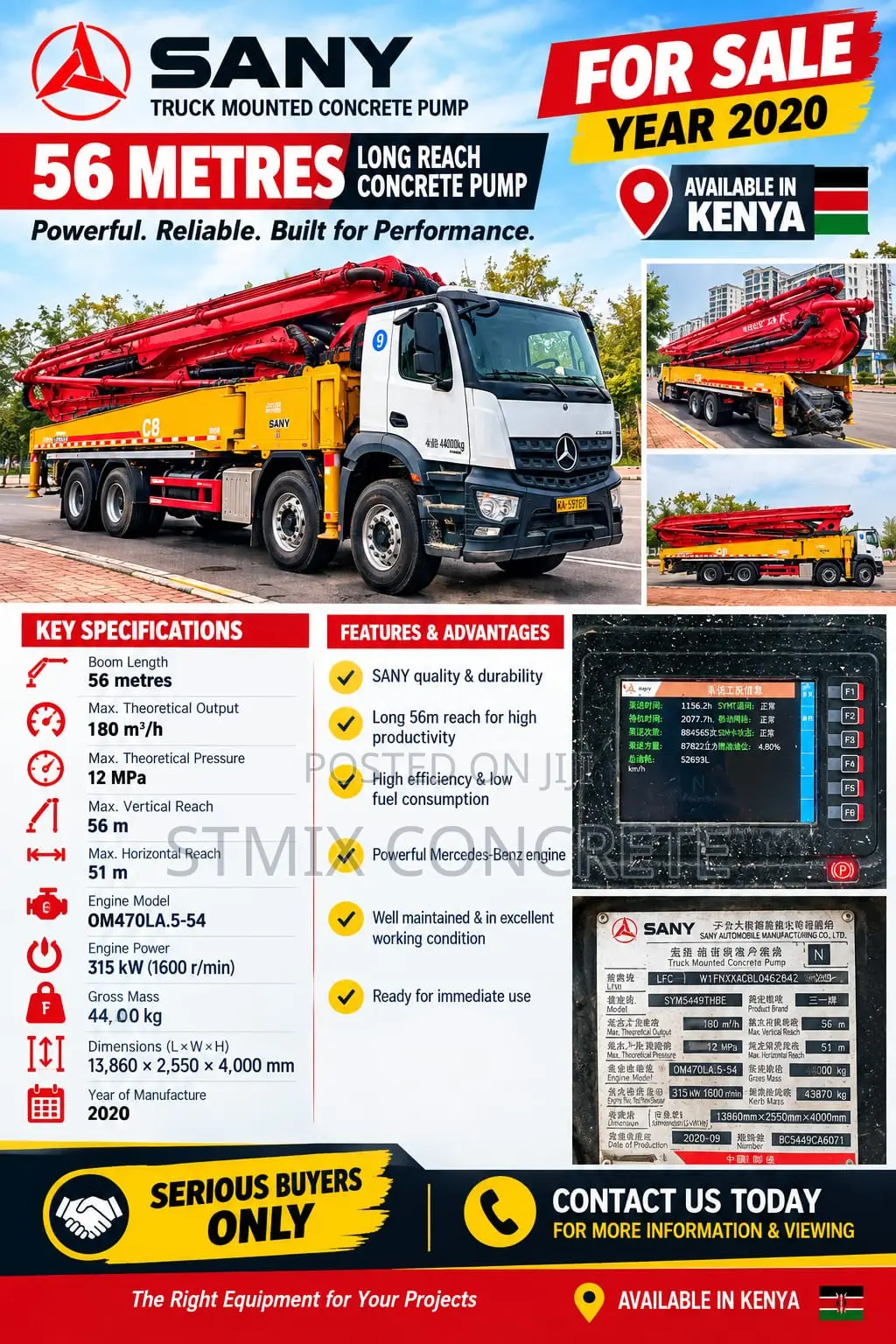 Concrete Boom Pump 56Metres