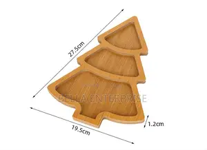 3Pc Wooden Christmas Trays | Christmas Bamboo Dessert Boards