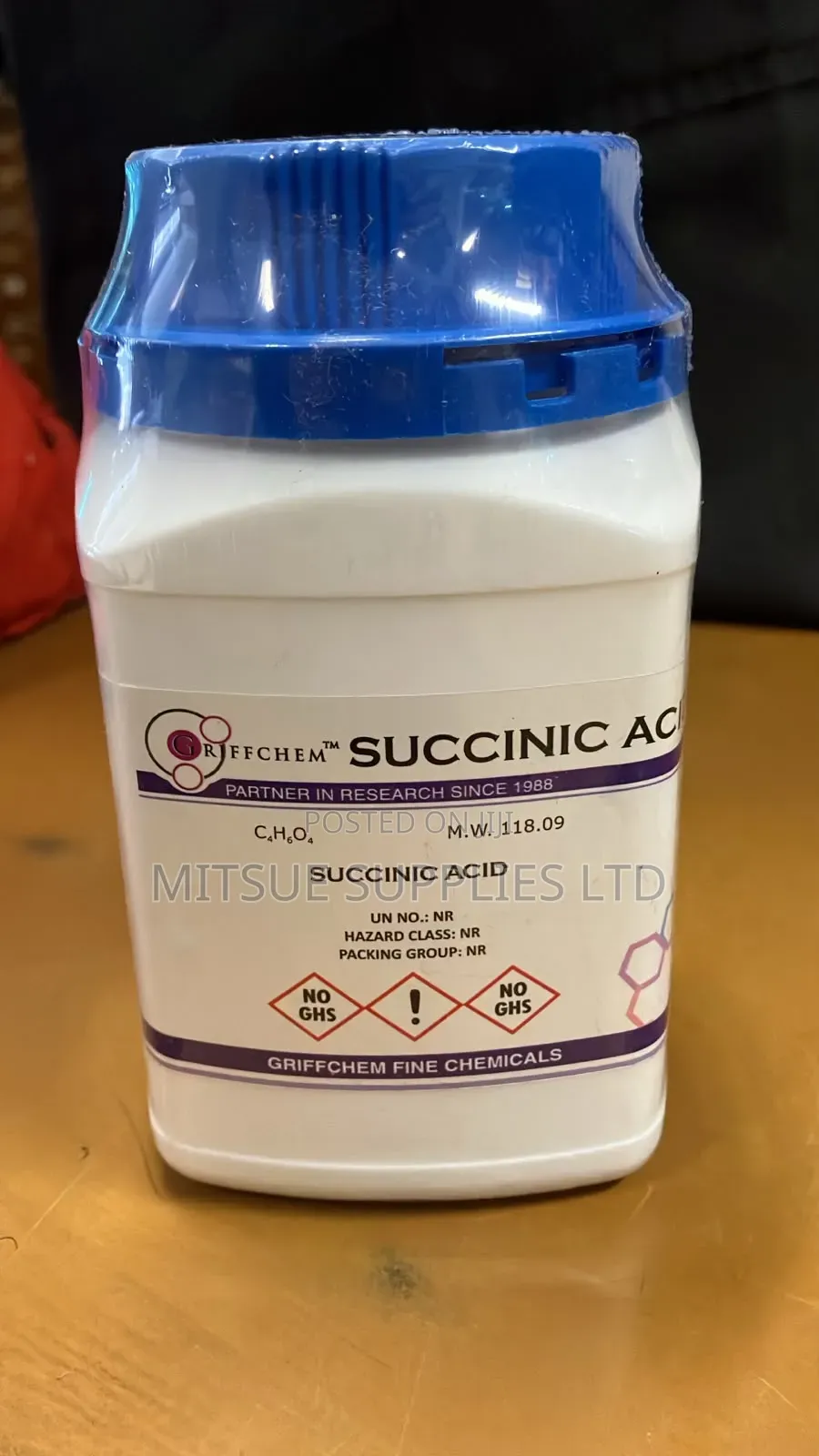 Succinic Acid LR 500g Griffchem