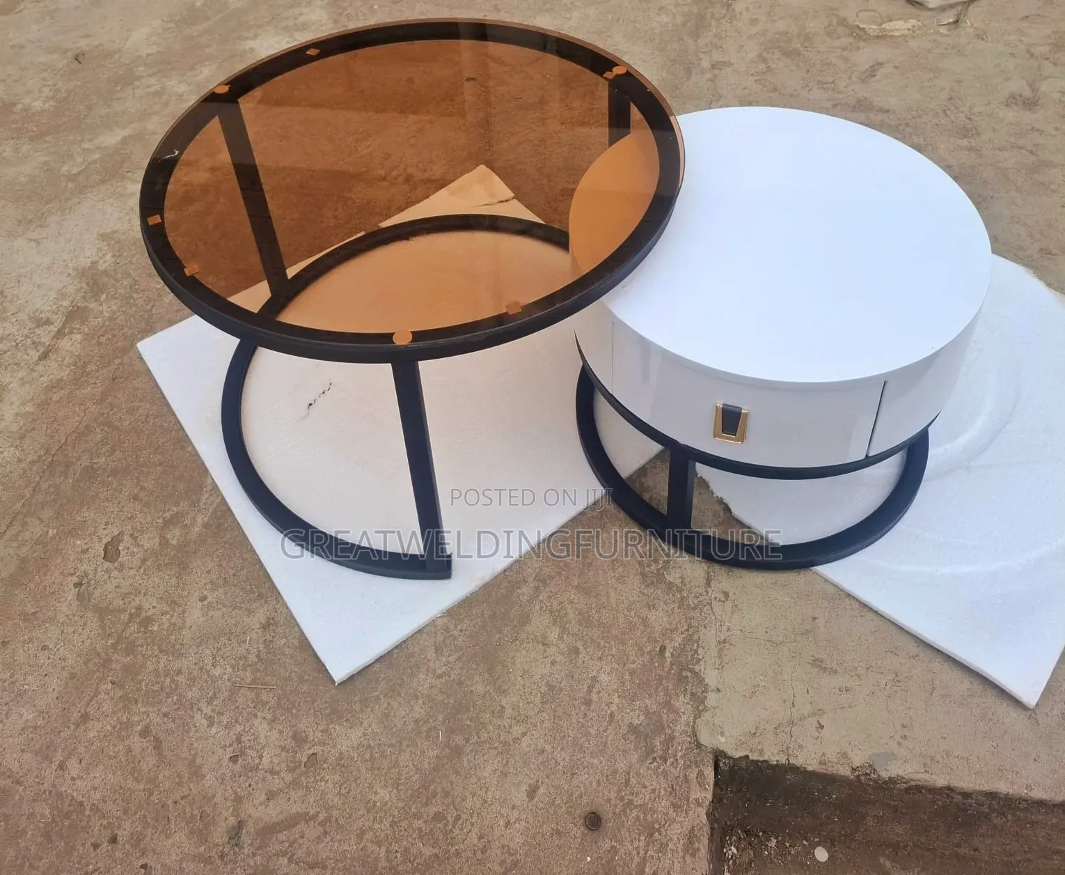 Modern 2-in-1 Nesting Coffee Table Set With Tinted Glass Top
