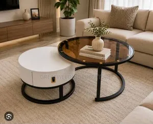 Beautiful Design Modern 2-in-1 Nesting Coffee Table Set H5r