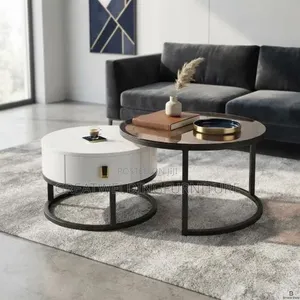 Beautiful Design Modern 2-in-1 Nesting Coffee Table Set H5r