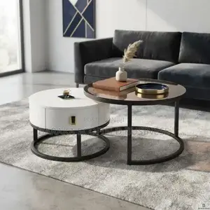 Beautiful Design Modern 2-in-1 Nesting Coffee Table Set H5r