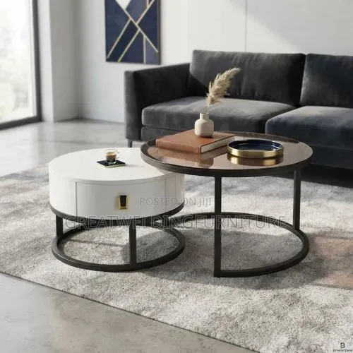 Beautiful Design Modern 2-in-1 Nesting Coffee Table Set H5r