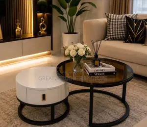 Generic Modern 2-in-1 Nesting Coffee Table Set With Storage Hf4