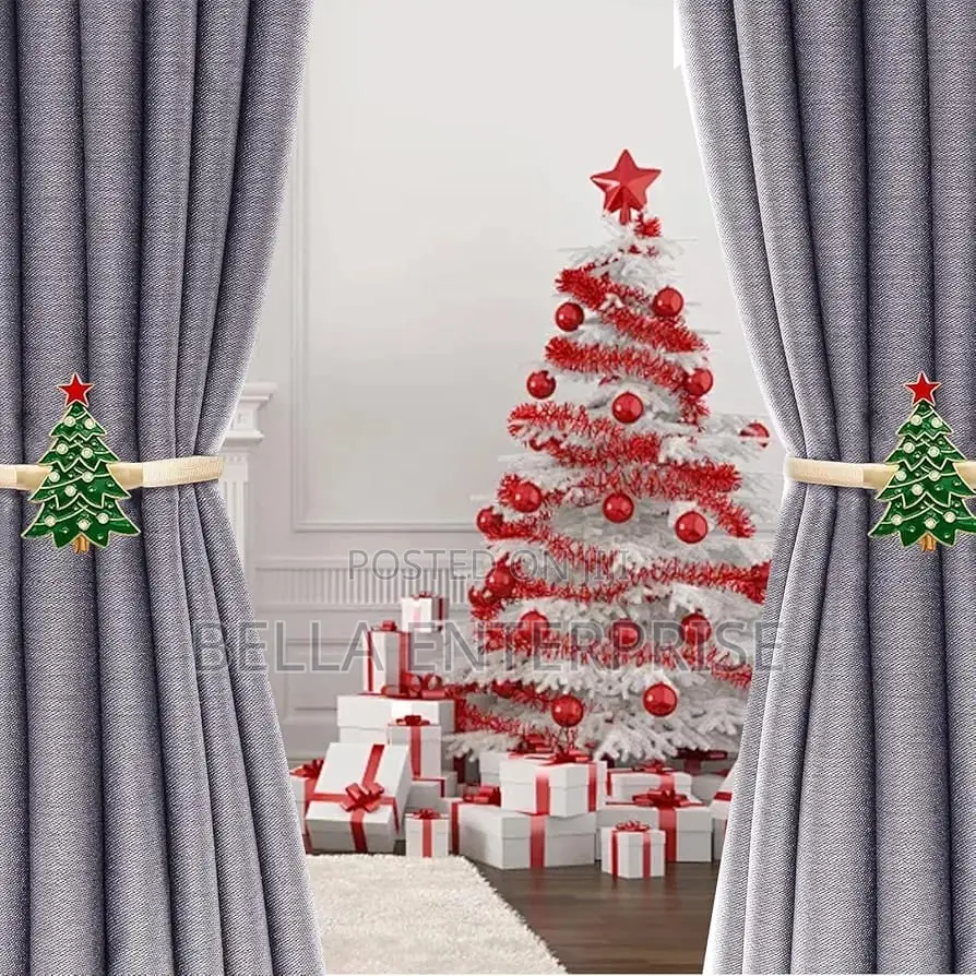 Christmas Themed Spring Curtain Holders/Tie-Backs