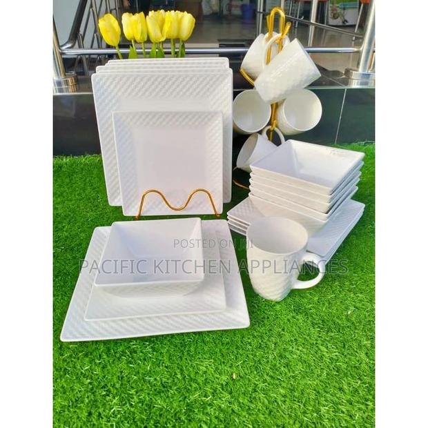 24pcs White Square Dinner Set - main view
