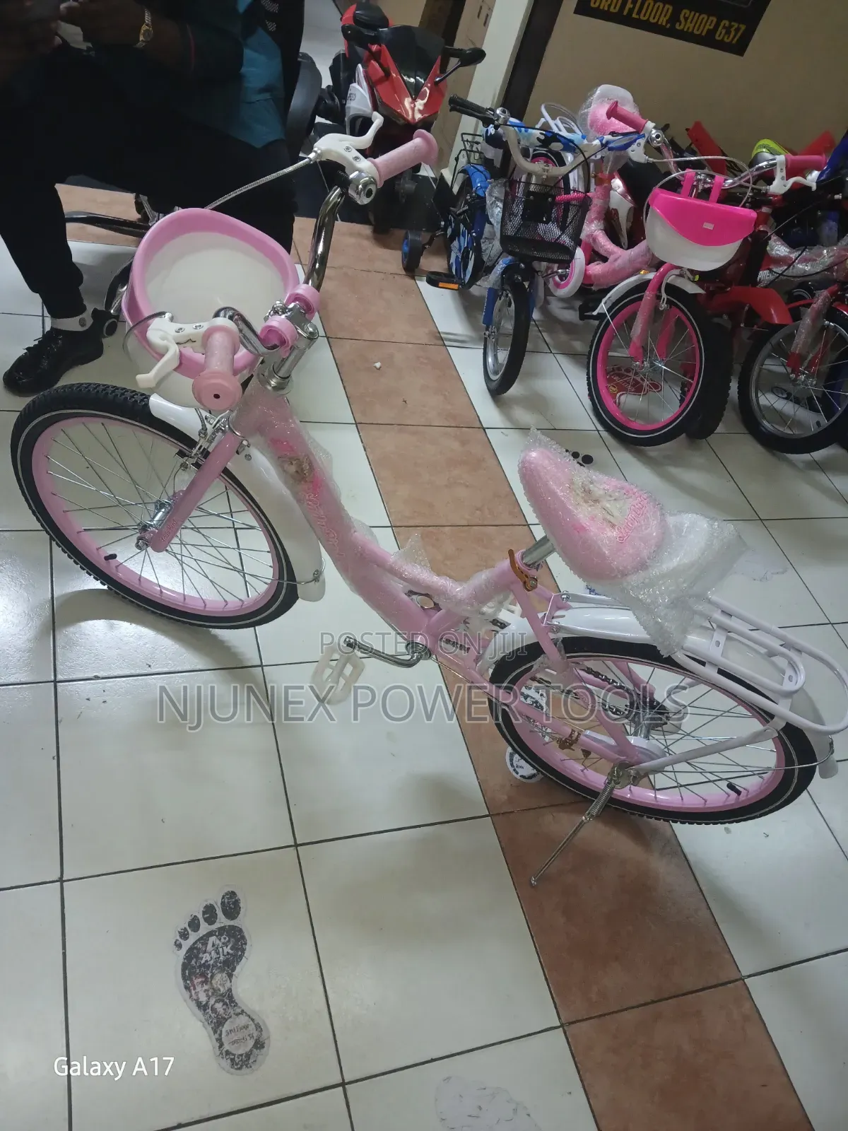 Pink and White Lady Bird Girls' Kids' Bicycle