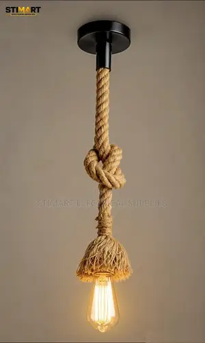 Rustic Knotted Rope Pendant Light