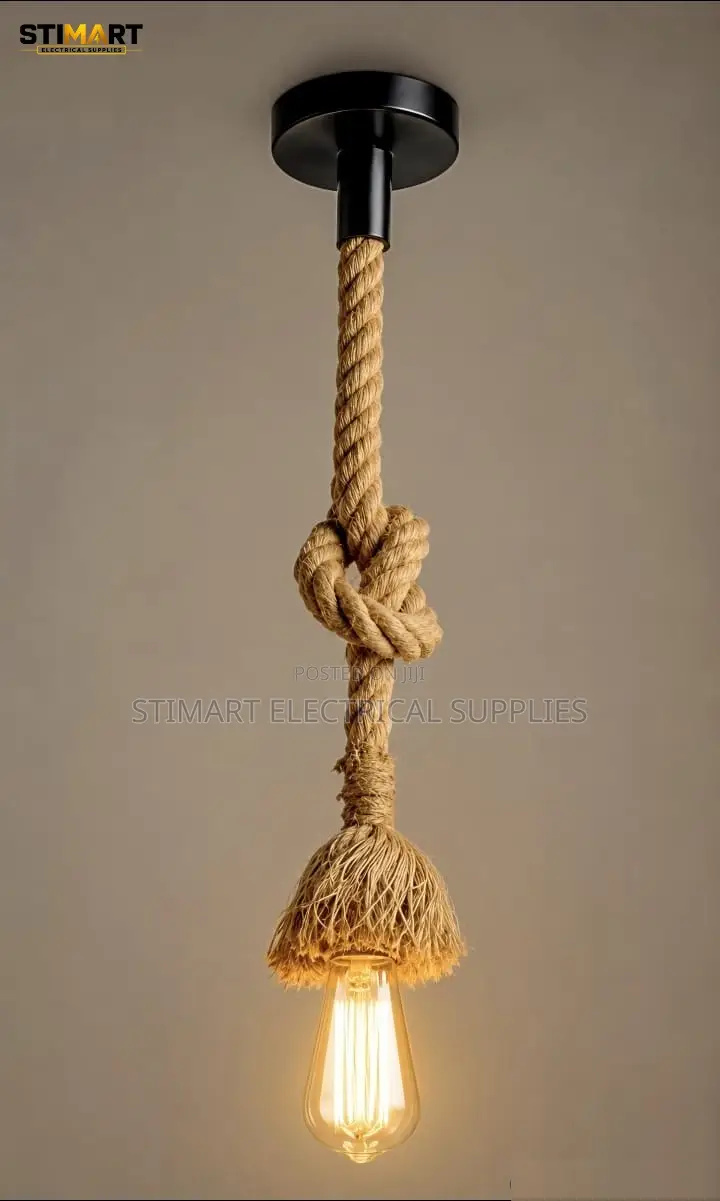 Rustic Knotted Rope Pendant Light