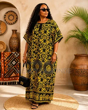 Yellow Free Long Cotton Dress