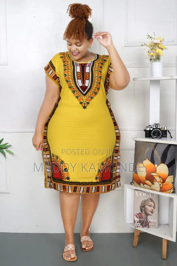 Blue/Yellow African Bodycon Dress