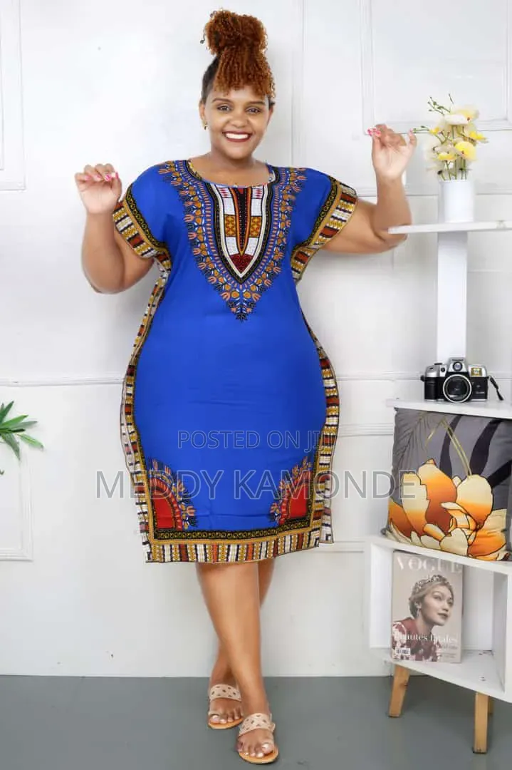 Blue/Yellow African Bodycon Dress