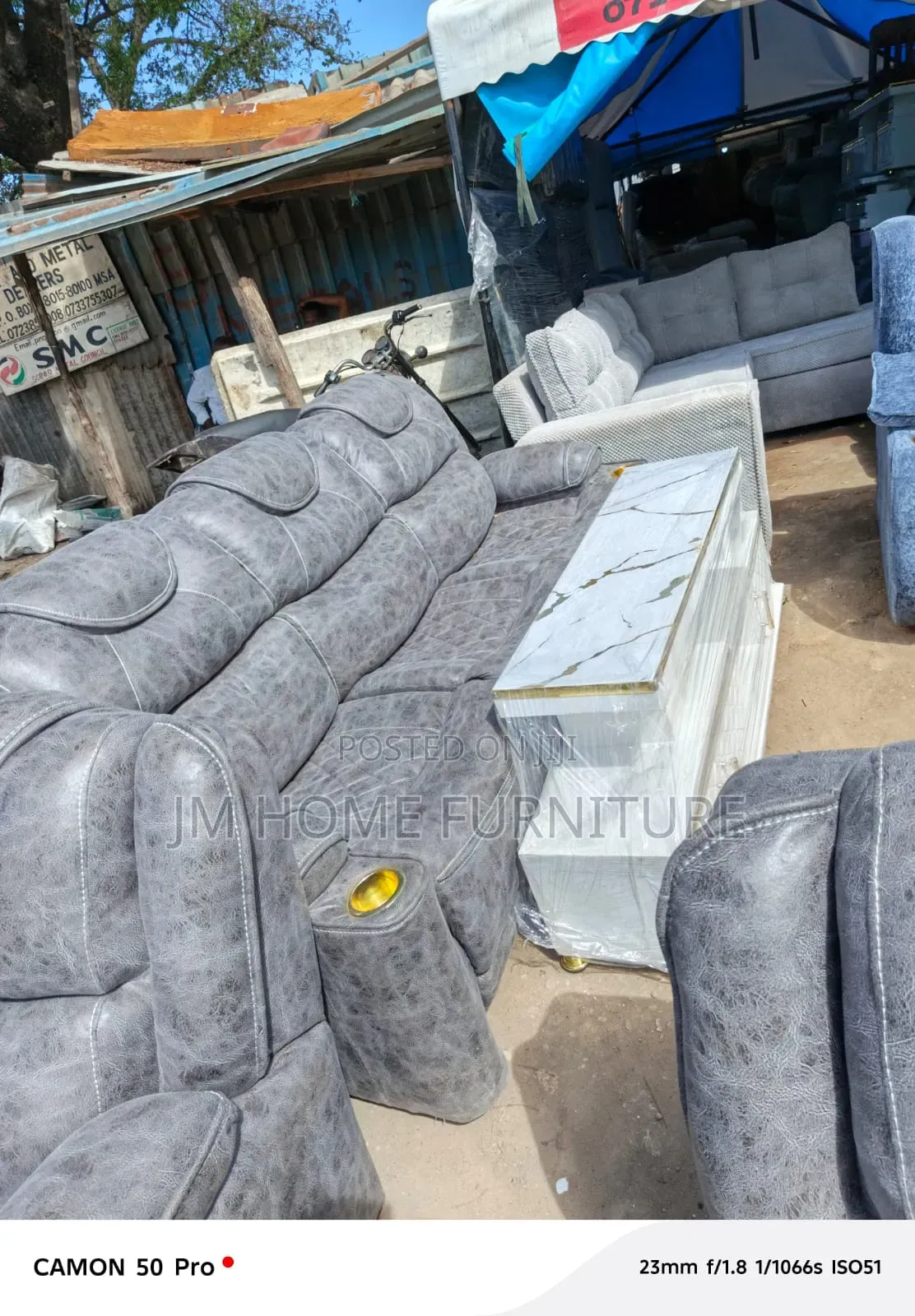 Faiber Semi Recliner Sofa 7 Seator Grey Colour