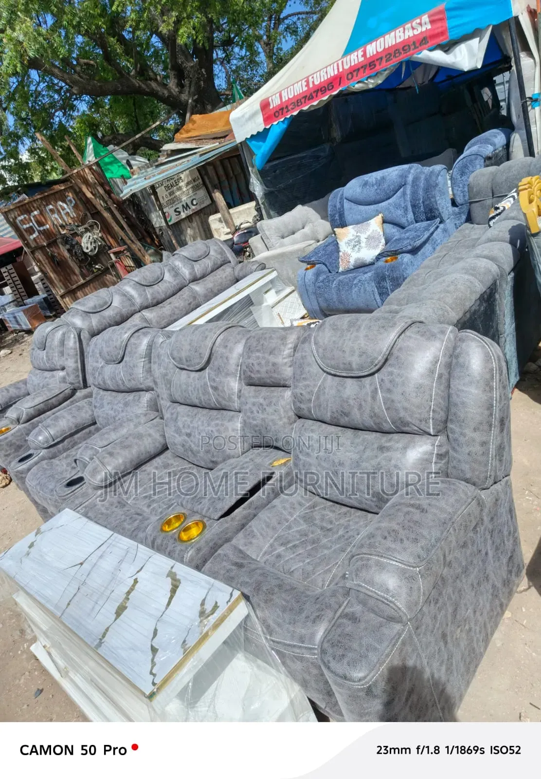 Faiber Semi Recliner Sofa 7 Seator Grey Colour