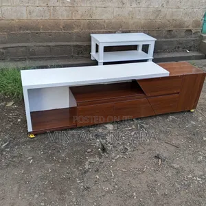Executive White Dark Wood TV Stand
