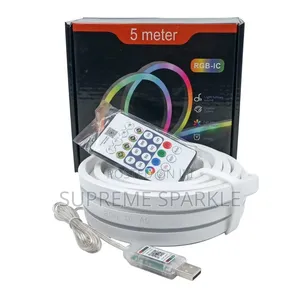 RGB-IC 5M Neon Strip Light 5V USB Flexible Silicone Rope IR Remote