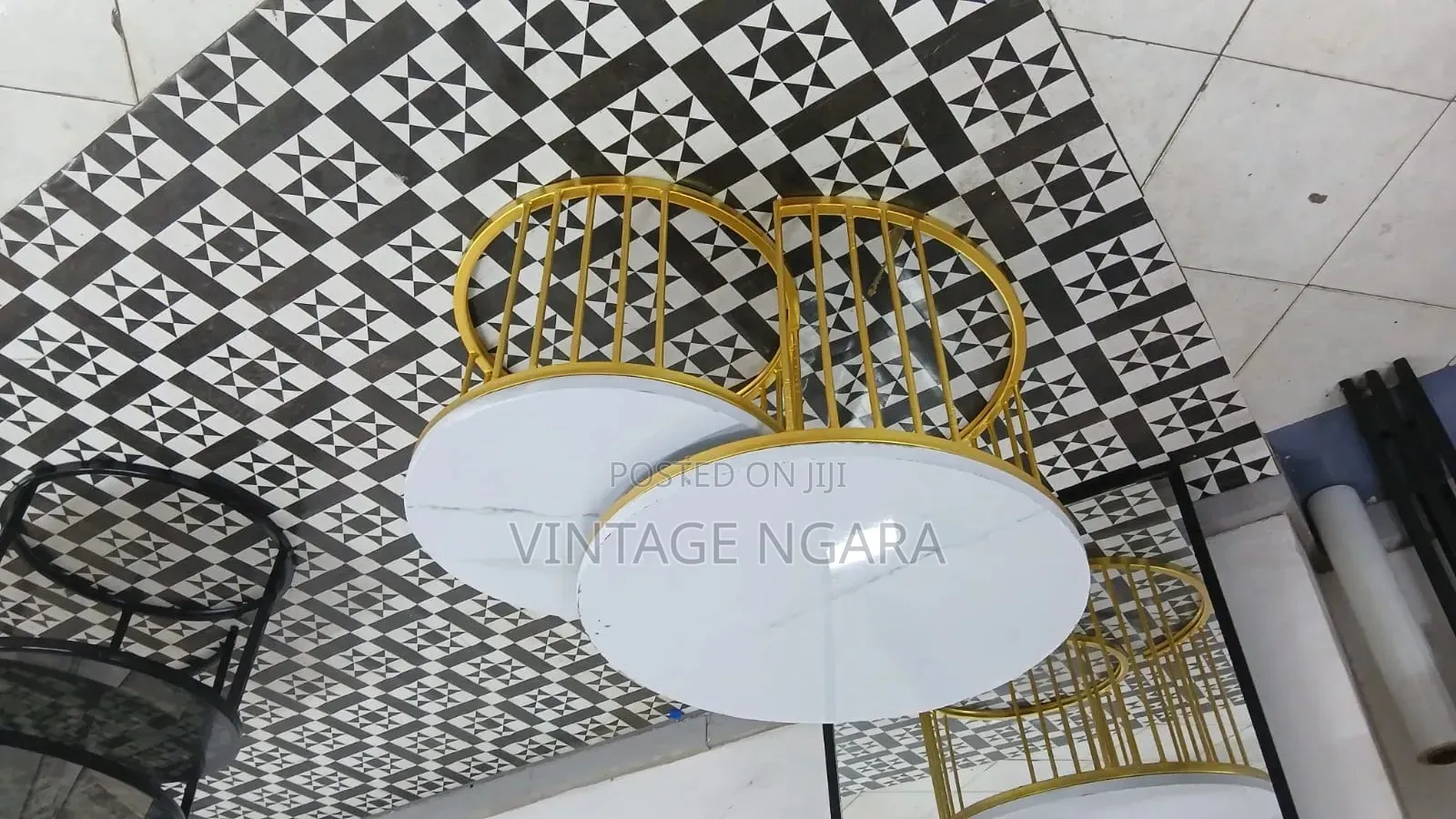 ​Quality 2in1 Gold Metal Nesting Tables