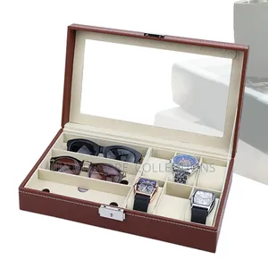 9 Slot Multi Watch Leather Box Organizer