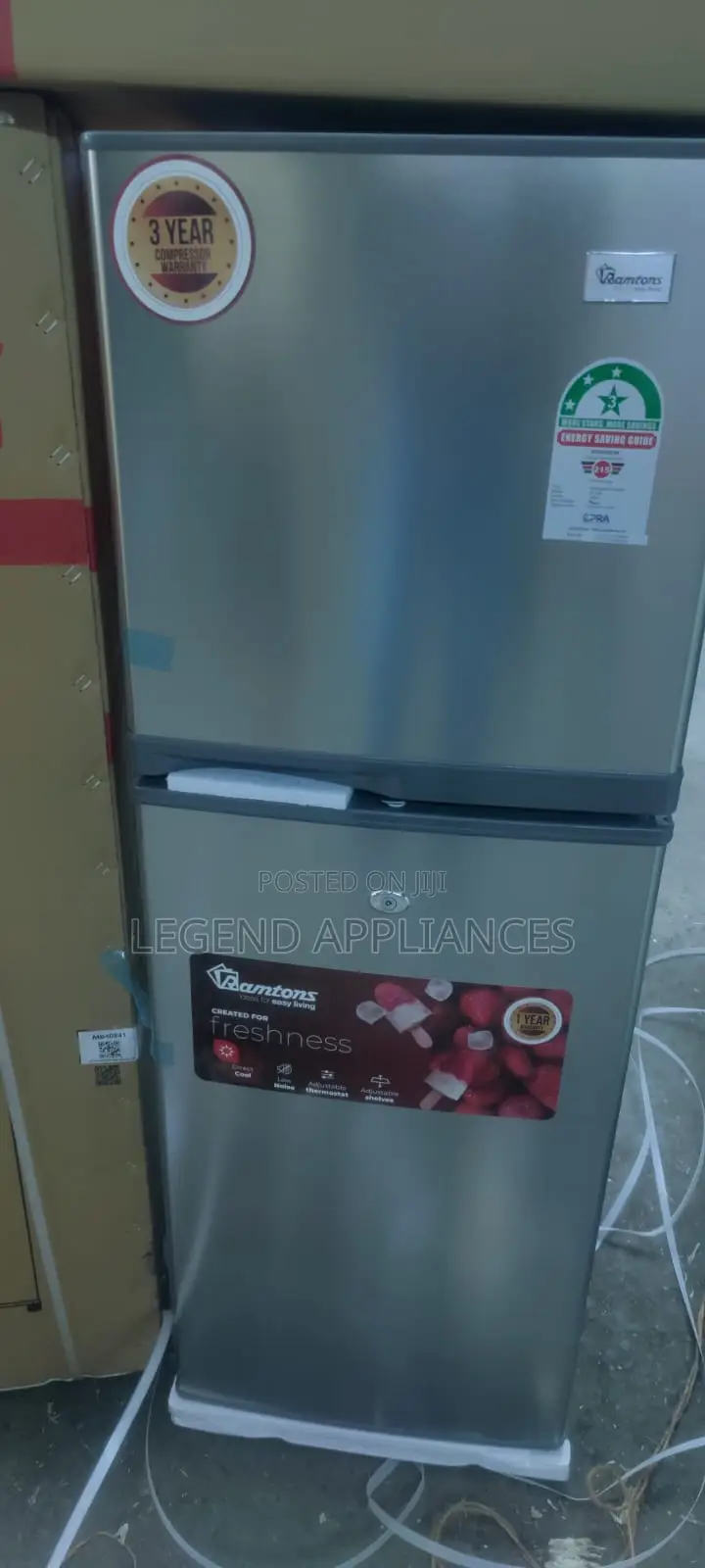 Ramtons 138L Double Door Fridge 3Star Energy Saving