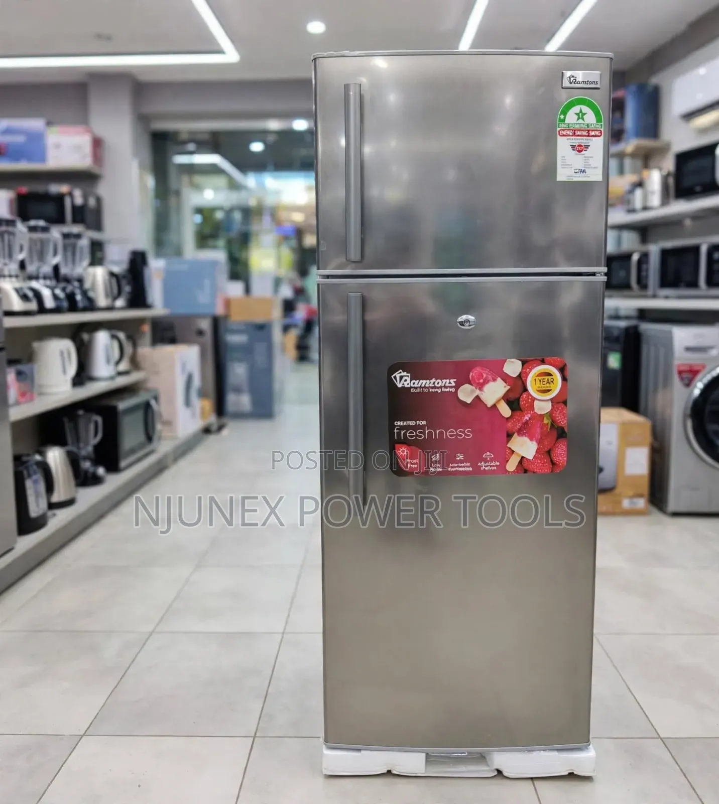 Silver Ramtons 2 Door Refrigerator (213L)